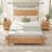 Boho Solid Wood Hand-woven PE Rattan Bed-1069235960