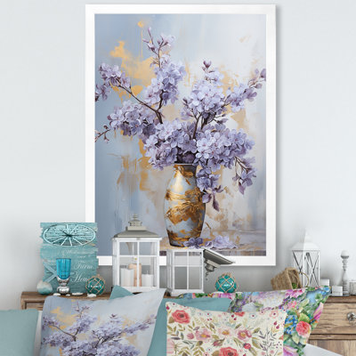 " Purple And Gold Pastel Lilac Bouquet Vase Dreams "