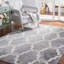 Tapis gris / ivoire en laine touffeté à la main à motif géométrique-67787922