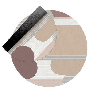 Izzy Abstract Vinyl Machine Printed Area Rug