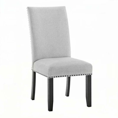 2pc Light Gray Finish Side Chair