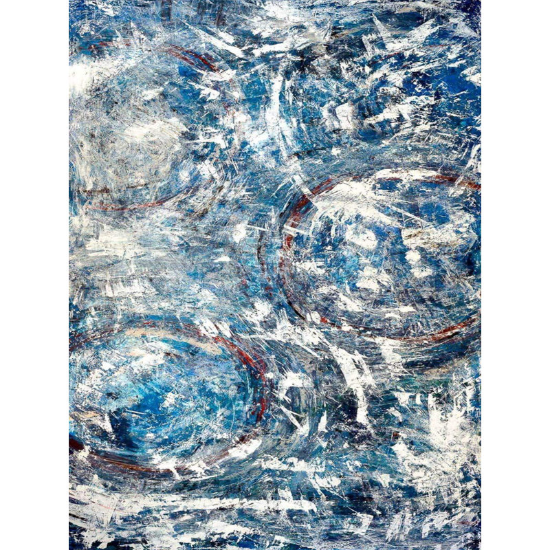 Grand bleu - reproduction d'art sur toile, Toile encadrée noire, H 61,5 po x l 41,5 po x P 1,75 po