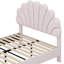 Lit plateforme tapissier avec tête de lit à motif floral