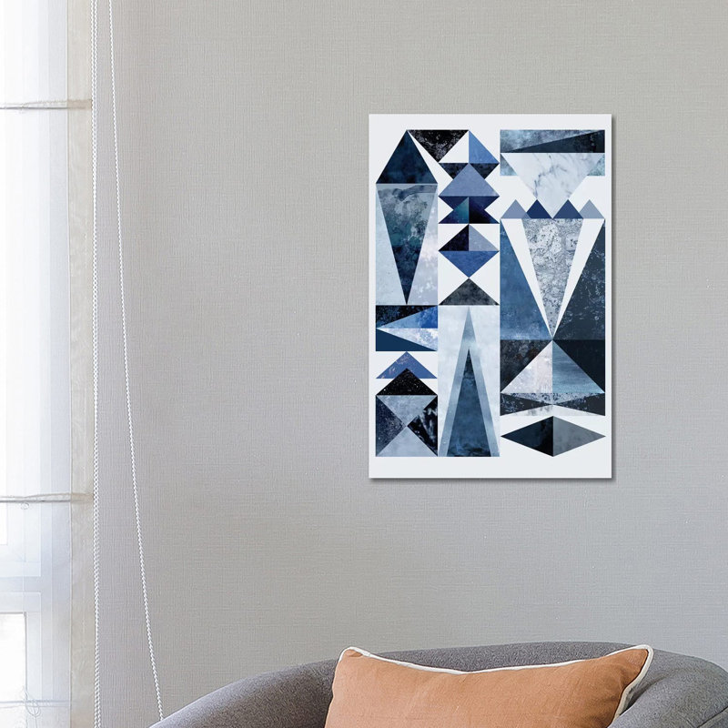 Blue Shapes by Mareike Böhmer - Wrapped Canvas Print