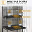 Cage à oiseaux double empilable polyvalente avec de multiples caractéristiques pour les petits oiseaux
