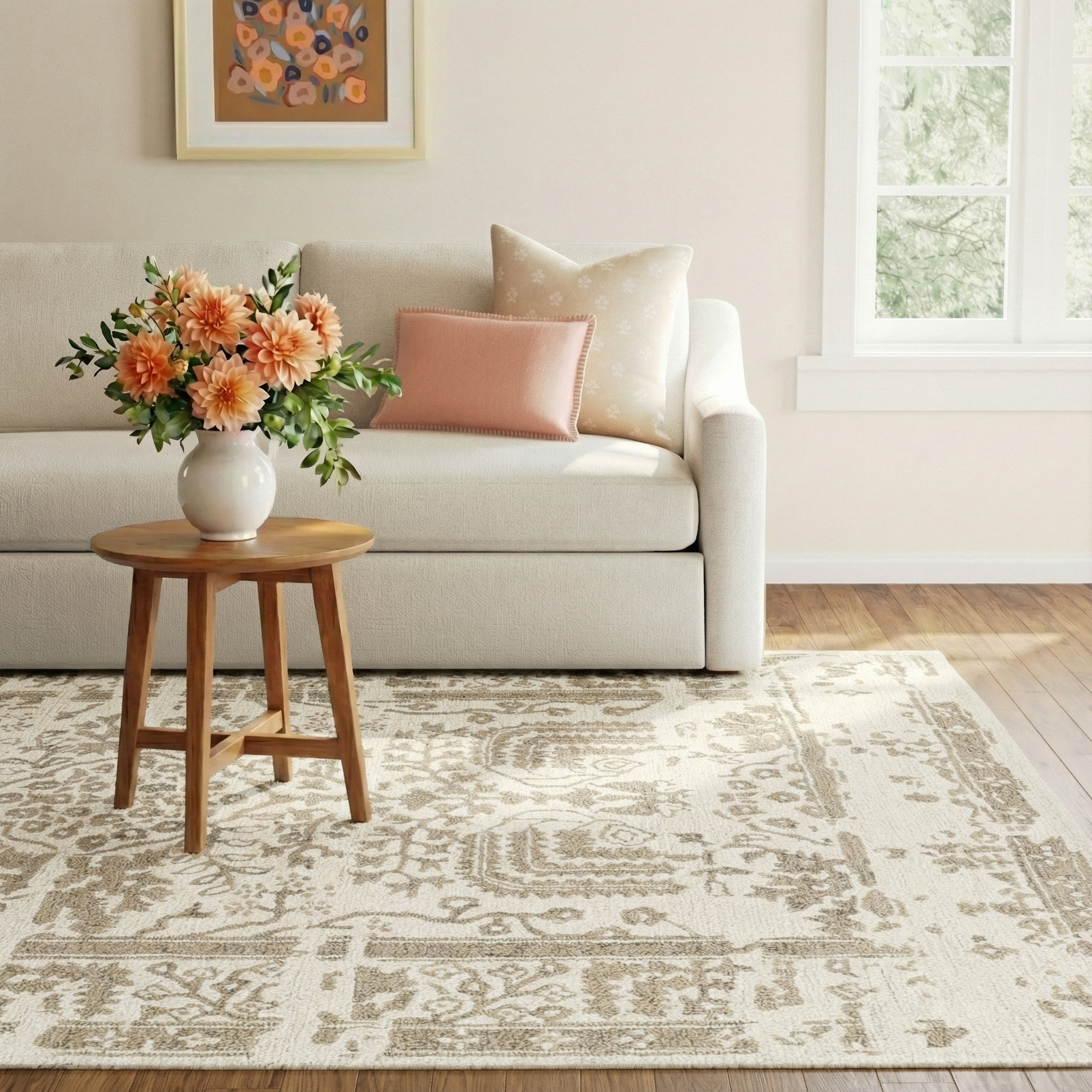 Androulla Handmade Wool Rug, Rectangle 8' x 10'