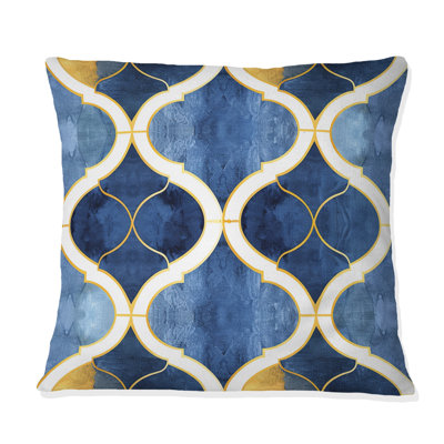 Coussin bleu Modern Trellis IV - Modern