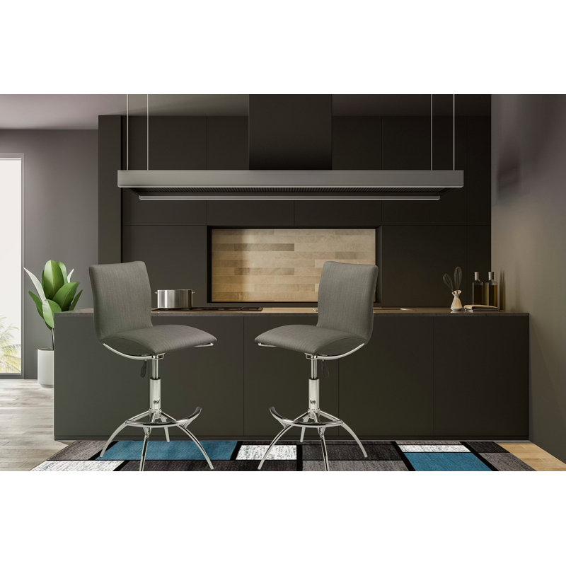 Modern Barstool Texture Leatherette/Chrome Adjustable Height