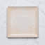 Assiette carrée en porcelaine de qualité supérieure Paros-Sand avec pied, 10,6 x 10,6 po, allant au micro-ondes et au lave-vaisselle-130418161
