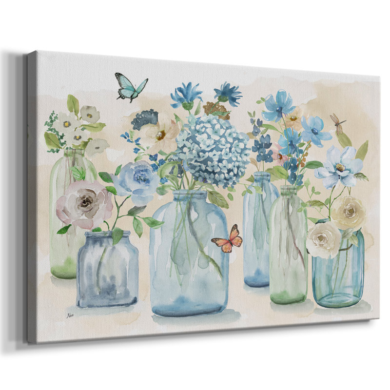 Blue Butterfly Garden -Gallery Wrapped Cavas, 8X12