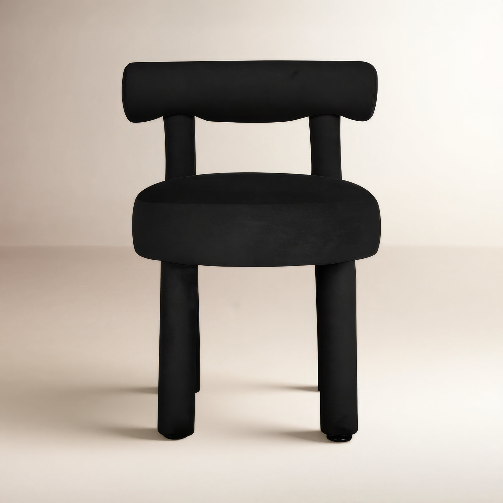 Cecilia Velvet Side Chair, Black Velvet
