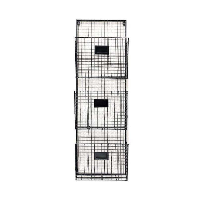 Berndt Metal Wall Organizer, Black