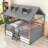 Enchanting Wooden House Bed With Skylights And Ladder-2074901009-2074901036