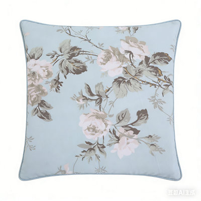 Housse de coussin bleu floral 26 x 26 pouces - Housse de coussin à fleurs colorées Vintage