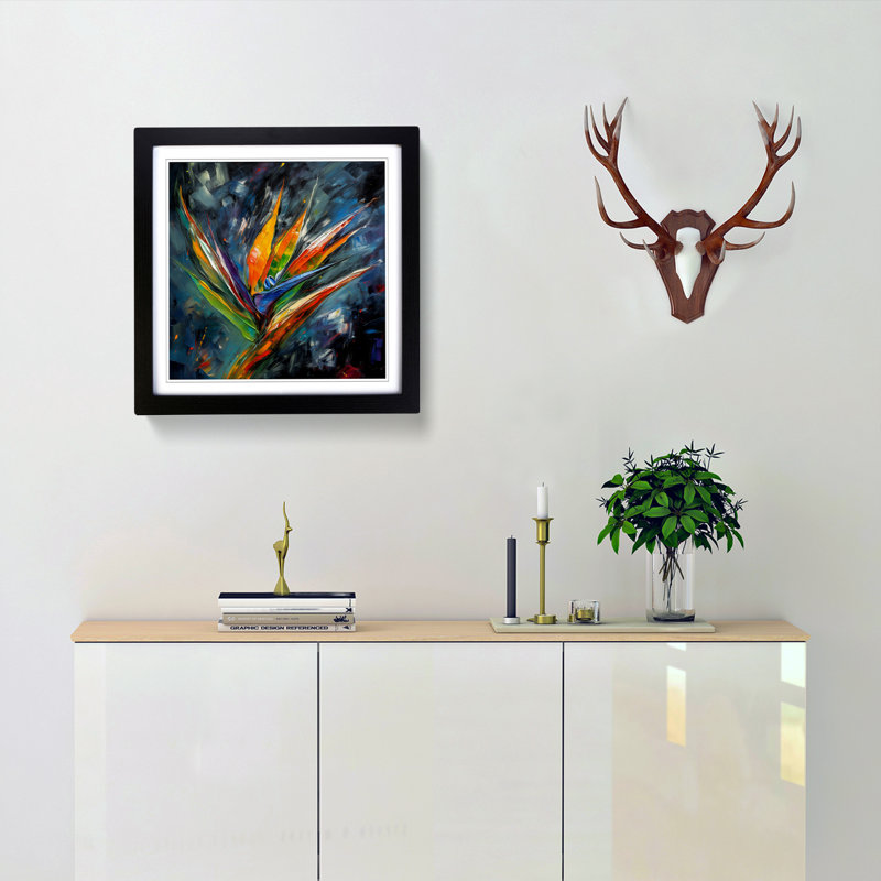 Single Picture Frame Print on Wood, Black