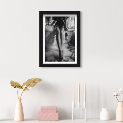 Bubbly Midnight Shadowbox Fashion Print by Oliver Gal, Black Frame, 10 x 15