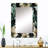 Alyah Green And Beige Initriguing Beauty Floral Pattern - Floral Large Mirror, Floral Unique Wall Mirror Decor, Printed Metal Art-2045063953
