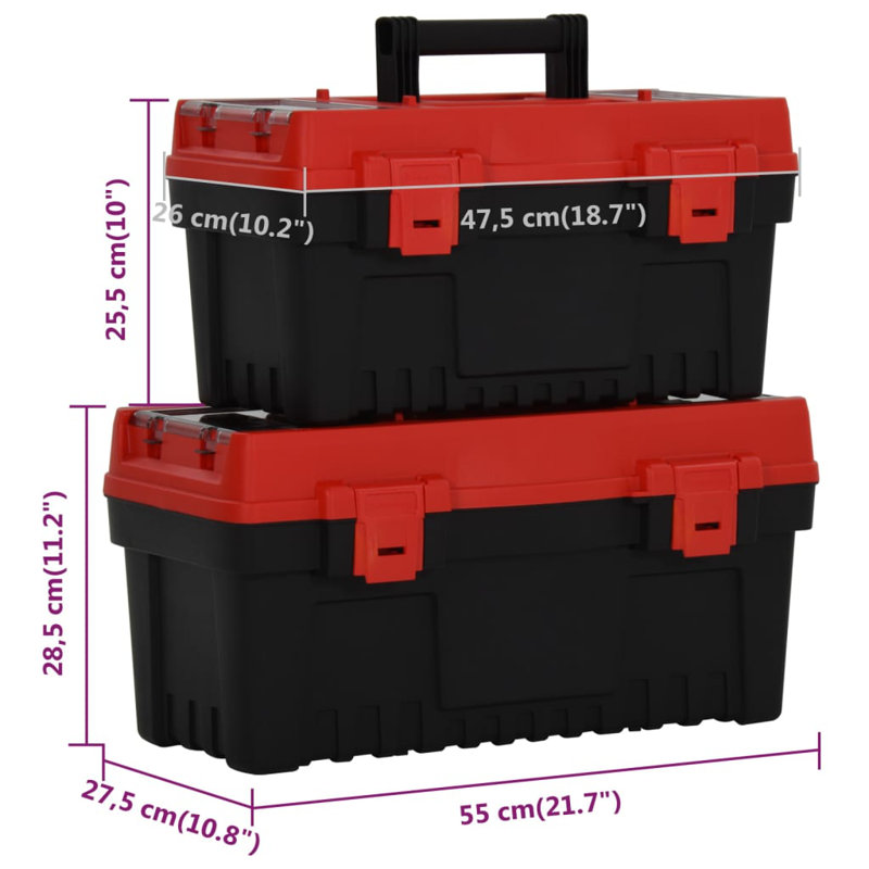2 Piece Tool Box Set