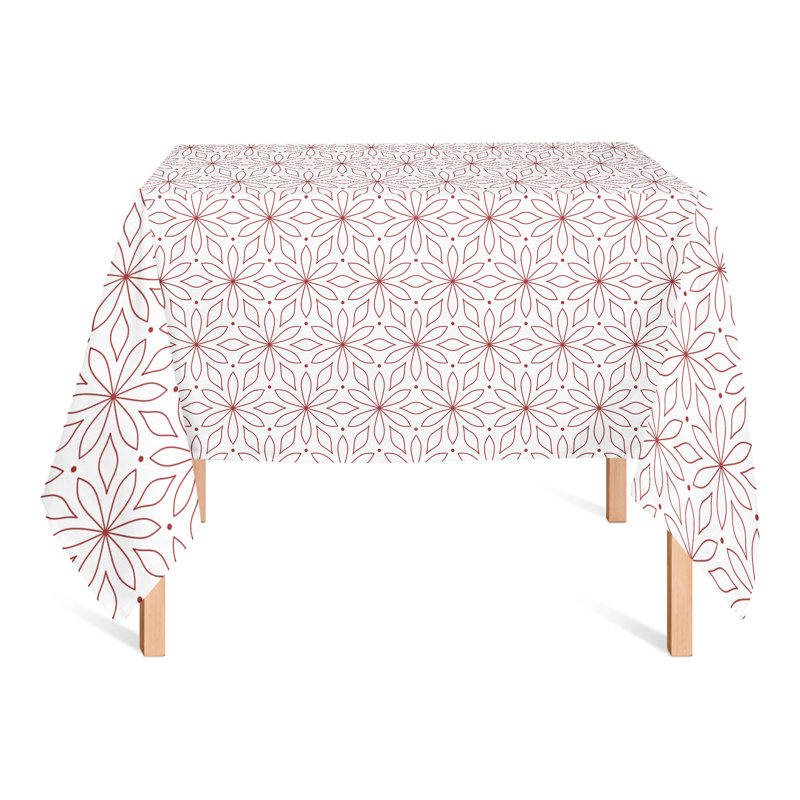 Nappe carrée en polyester à motif géométrique, Rouge, L 58 po x l 58 po