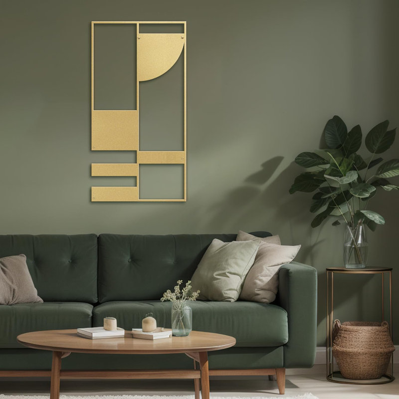 Wall Decor Metal, 36" H x 18" W x 0.05" D, Gold