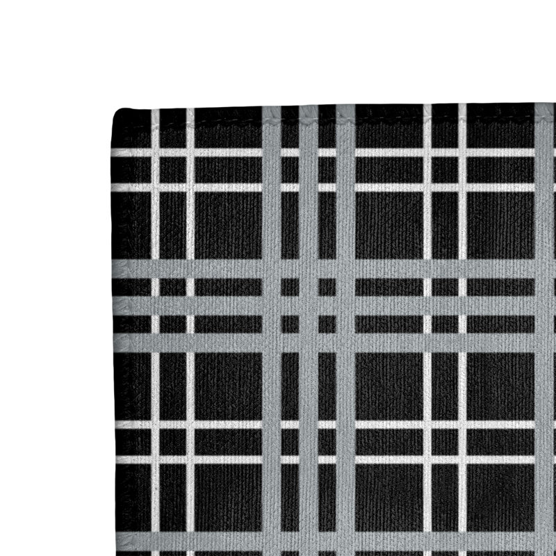 Tapis noir à carreaux, Rectangle 4 pi x 6 pi