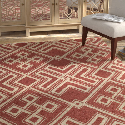 Tapis décoratif bleu/beige Touffeté à la main à motif géométrique joyeux Al