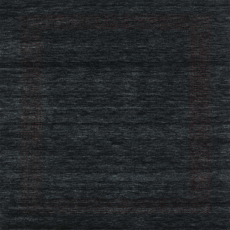 Tapis noir contemporain Ladetto, Carré 4 pi