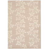 Tibetan Baskin Hand Knotted Silk/Wool Blush/Ivory Area Rug