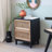 Aril 2-Drawer Woven Cane Front Accent Nightstand with Brass Knobs-1962671150