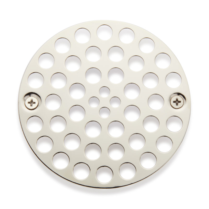 Couvercle de drain de douche rond à visser 4 po FundamentALL, Nickel poli