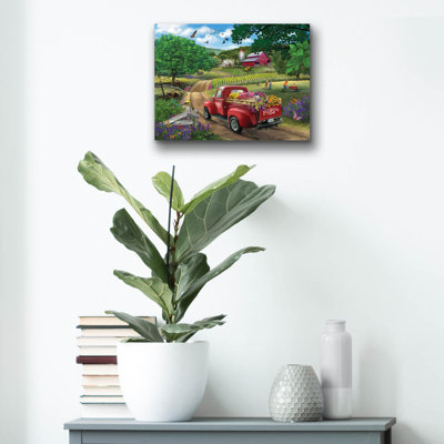 Country Road (Flower Truck)' by Bigelow Illustrations Acrylic Glass Wall Art