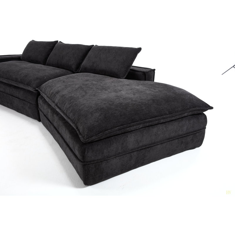 Canapé modulaire Modern, Tissu noir
