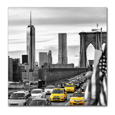 «Taxis in New York», reproduction de photo sur toile tendue