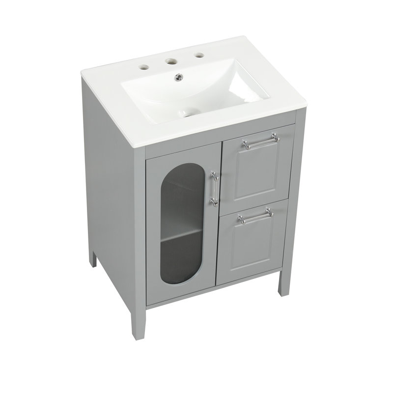 Ensemble de meuble-lavabo en bois massif et bois franc Elegant Modern