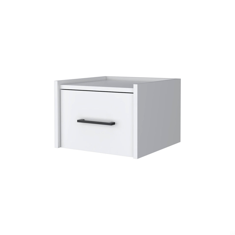 Wall-Mounted Floating Nightstand, White