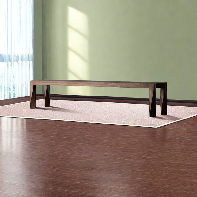Solid Wood Bench, 17.71" H x 86.61" W x 14.96" D