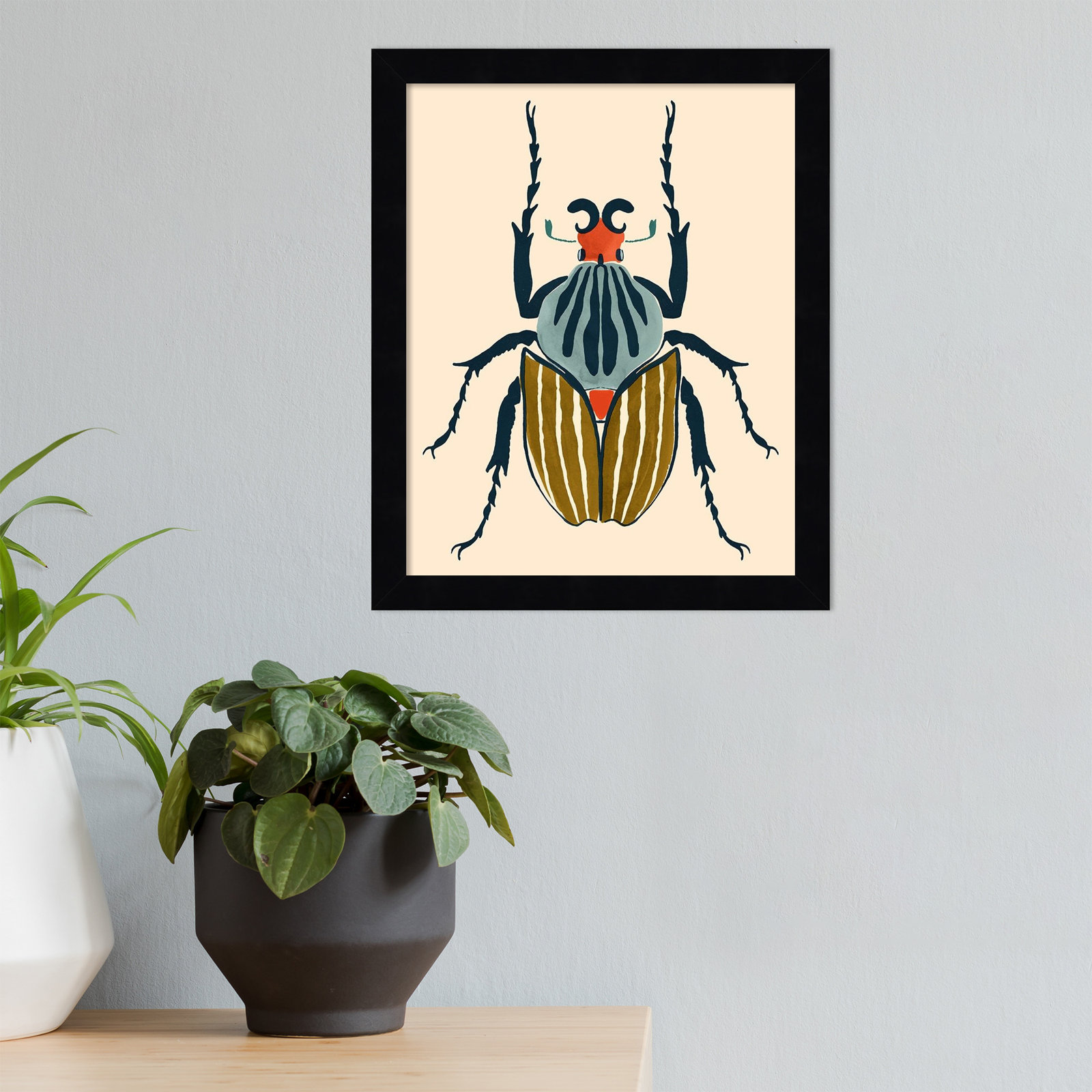 Beetle Bug I Print by Victoria Barnes, Black, 13" H x 11" W x 1" D