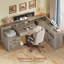 Bureau en L 63 po avec tiroirs, bureau d'ordinateur de coin Farmhouse-1264122154