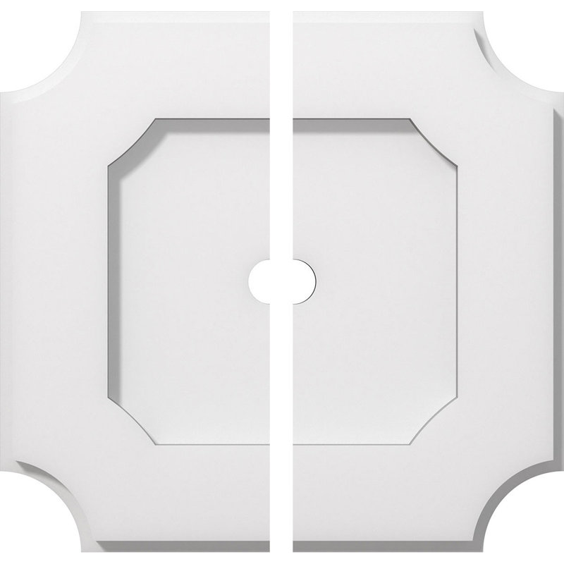 Locke White PVC Contemporary Ceiling Medallion, 12" Diameter