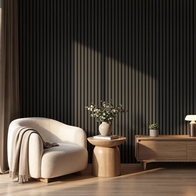 94.5" x 23.6" Acoustic Wood Wall Paneling,  NRC 0.9 Decorative Soundproof Panels for Walls and Ceilings, 3D Slat Wood Wall Panels