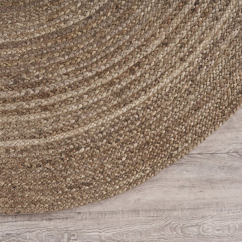 Arlean Hand Braided Striped Indoor Rug, Round 6'