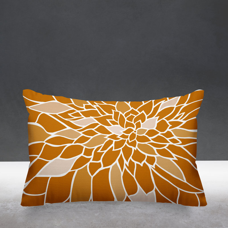 Raina Floral Indoor/Outdoor Throw Pillow, Orange