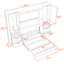Lit escamotable double en bois avec 4 tiroirs et tablettes-543984695