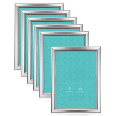 Home 5X7 Picture Frames (6 Pack, Silver) Simple Designed Photo Frame With High Definition Glass For Wall Mount & Table Top Display, Set Of 6 Classic Collection