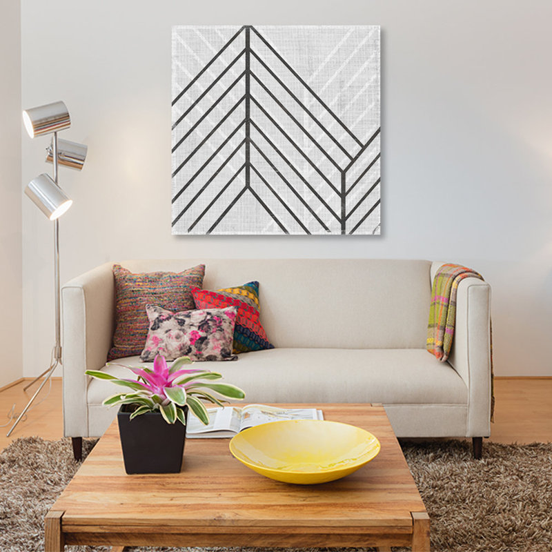 « diametric v », impression sur toile, H 12 po x l 12 po x P 0,75 po, Pas de tapis, Toile tendue