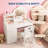 Kids Vanity Desk with Mirror and Lights