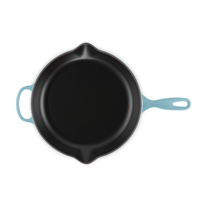 Le Creuset Signature Cast Iron Round Skillet, 11.75", Blue Riviera, Oyster