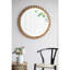 Miroir rond en bois avec cadre perlé pour décoration de salon 33,5 x 2 x 33,5 pouces avec entrée