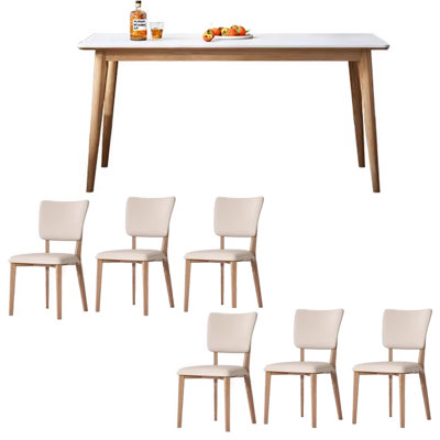 Table rectangulaire en bois de frêne de style nordique
