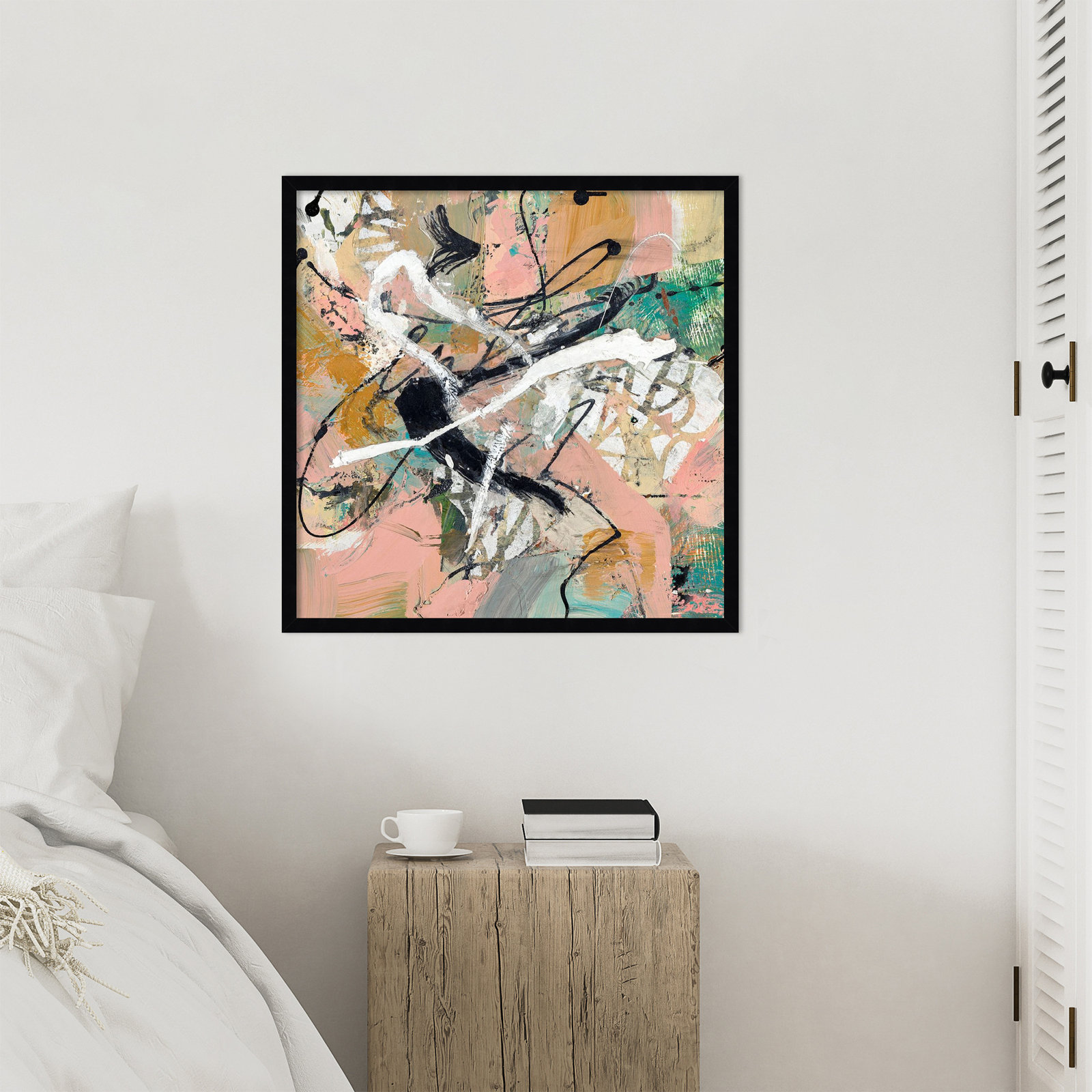 Fluid by Sutter Wood Framed Wall Art Print, 25" H x 25" W, Black
